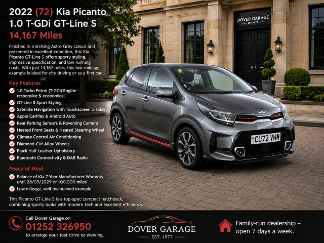 Kia Picanto 1.0T GDi GT-line S 5dr [4 seats] Hatchback Petrol Astro Grey