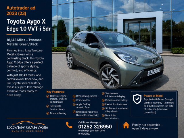 2023 Toyota Aygo X 1.0 VVT-i Edge 5dr