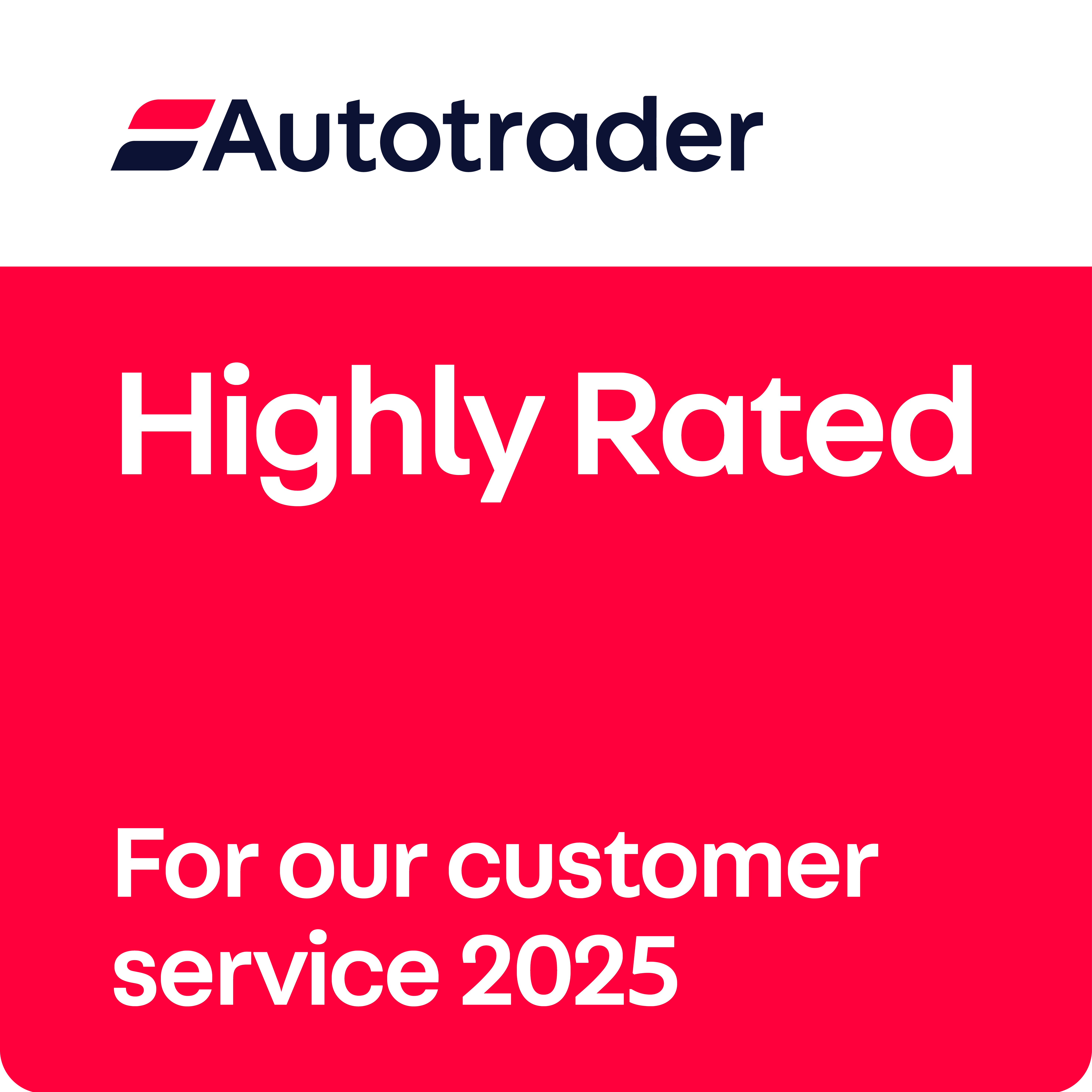 Autotrader Highly Rated Award 2025